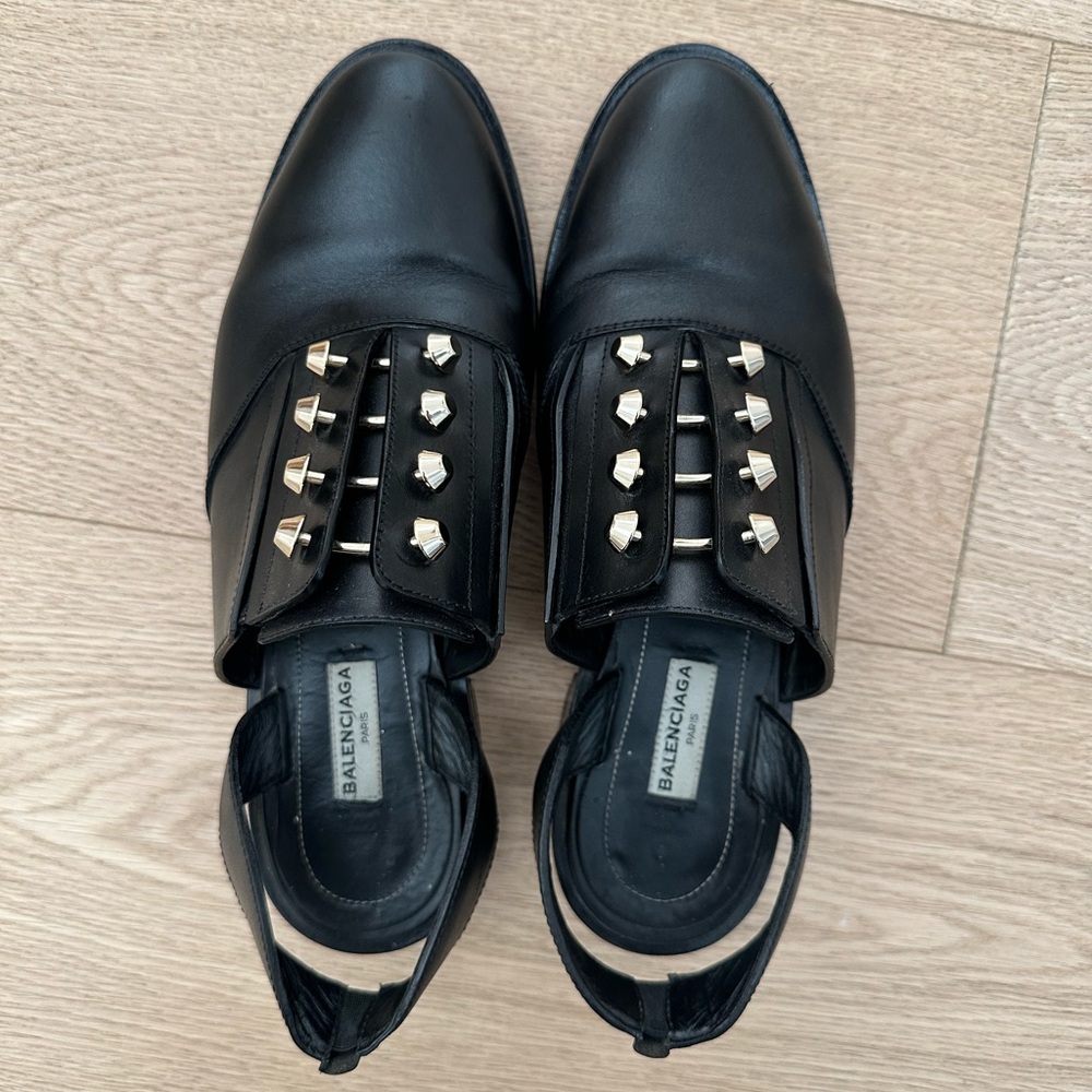 Balenciaga Oxford Derbie cut out slingback shoes size 38